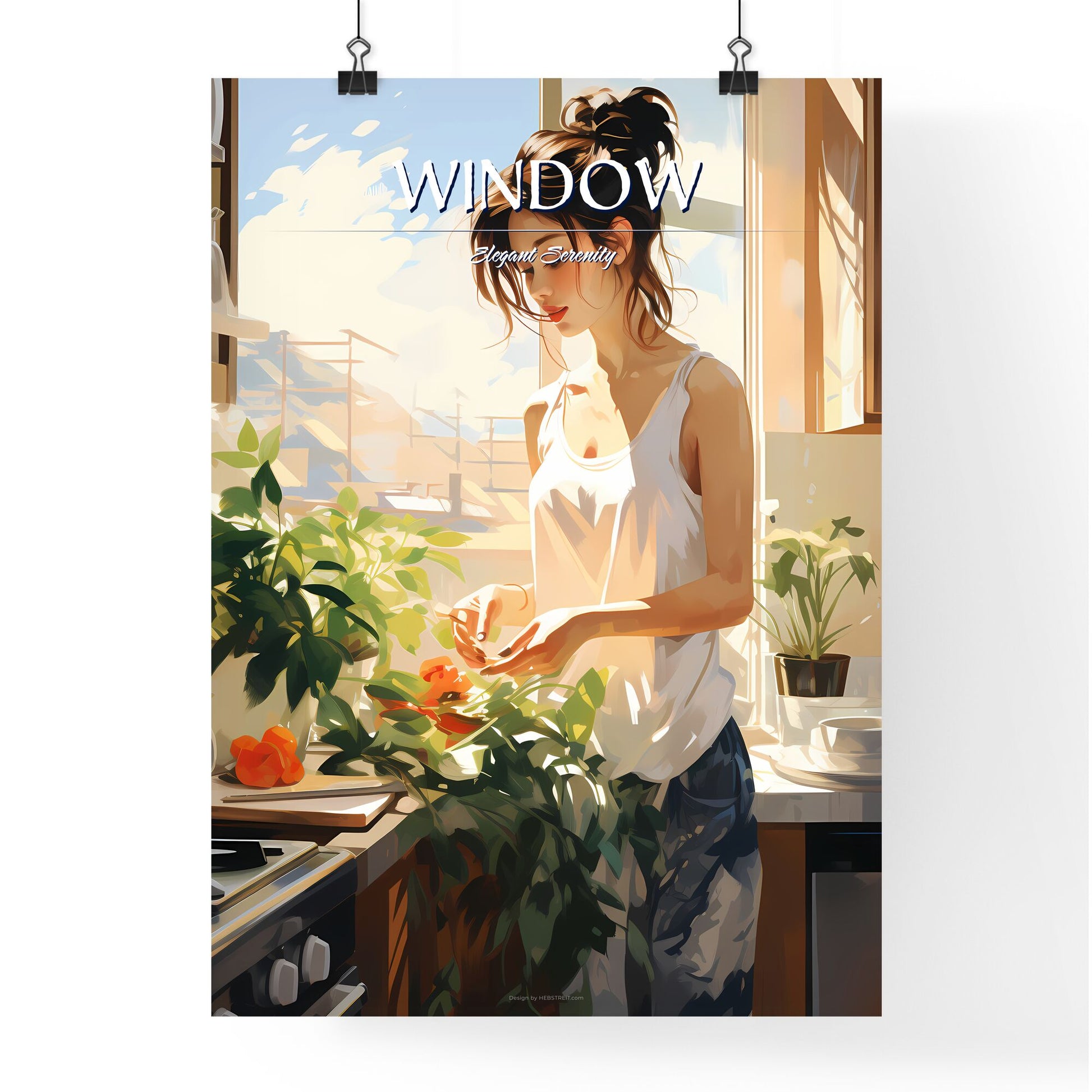 Woman Standing In Front Of A Window Art Print Default Title