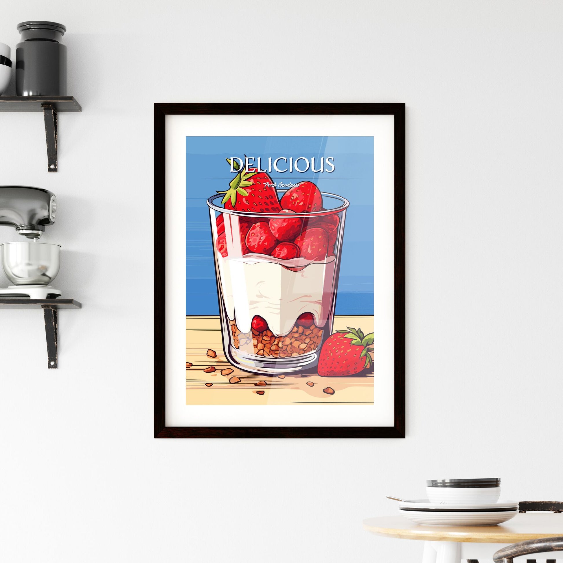 Yoghurt With Granola And Strawberries In Glass - A Glass Of Strawberries And Yogurt Default Title